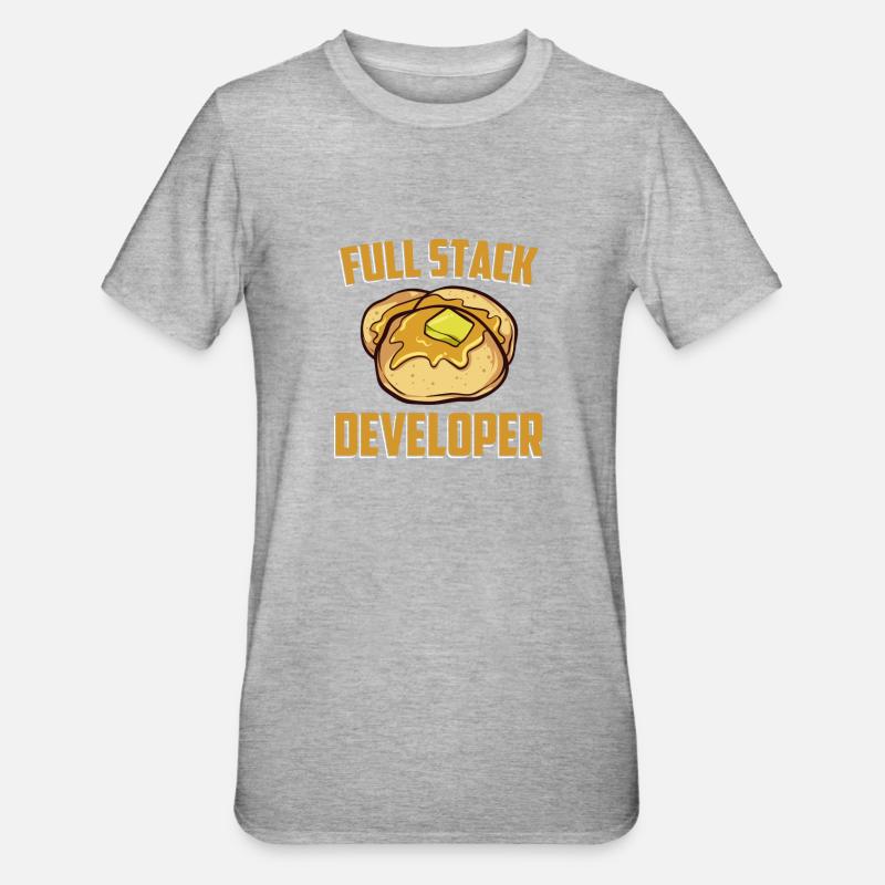 Full Stack Developer - Computer-Software-Programm - Unisex Polycotton T-Shirt - Grau meliert