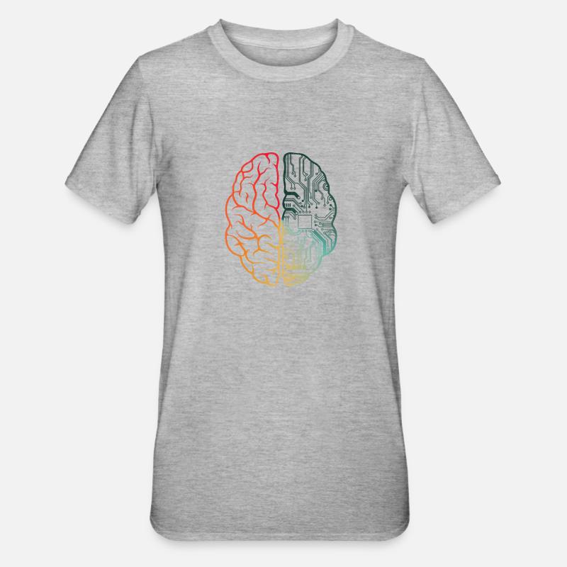 Programmierer Coding - Entwickler Programmieren Gehirn - Unisex Polycotton T-Shirt - Grau meliert