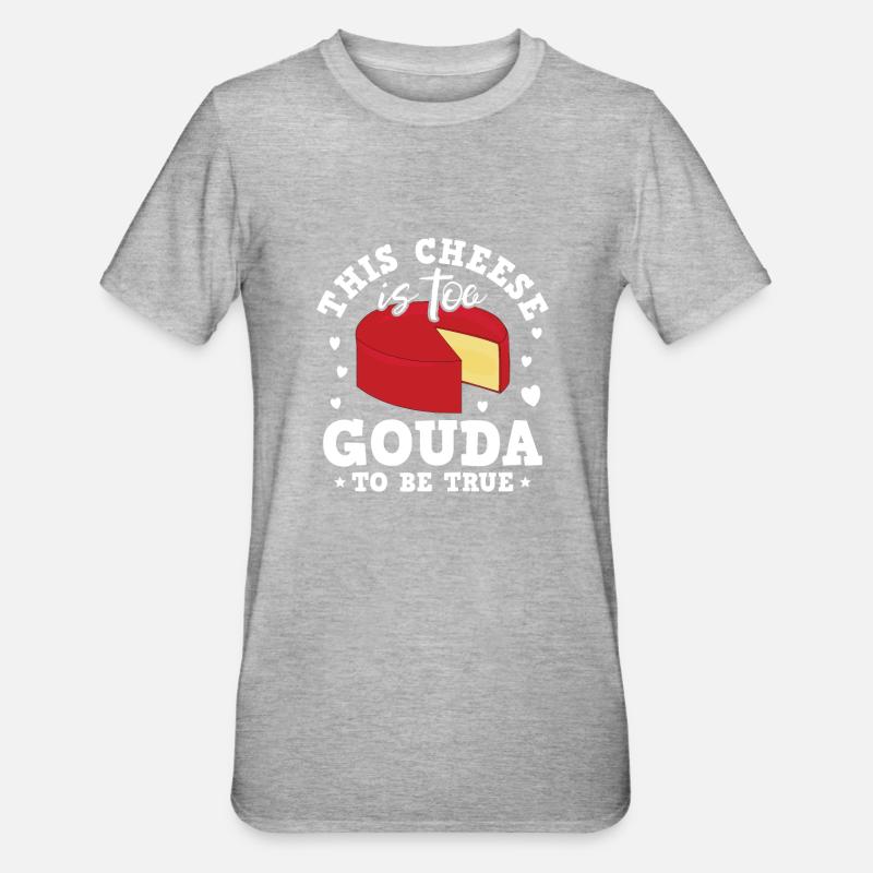 Fromage Gouda - T-shirt polycoton Unisexe - gris chiné