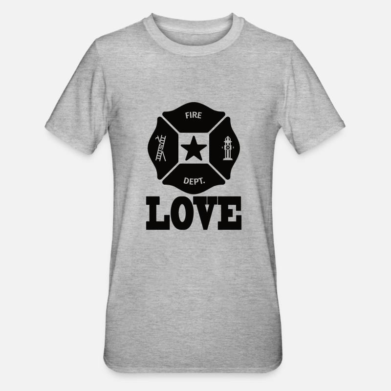Pompier Cadeau Pompier Pompier - T-shirt polycoton Unisexe - gris chiné