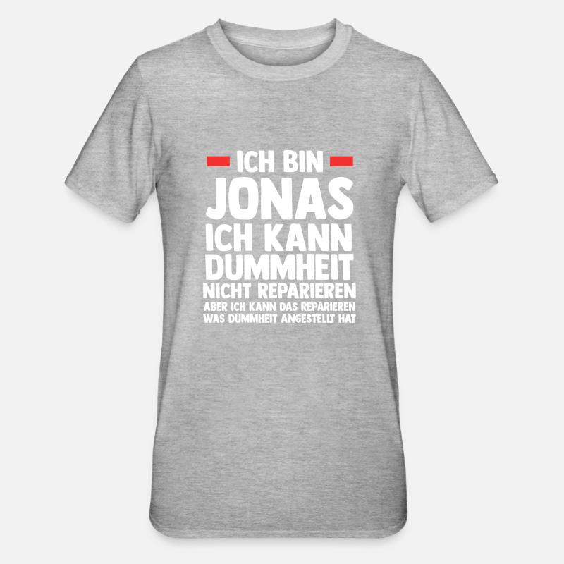 Jonas - Unisex Polycotton T-Shirt - Grau meliert
