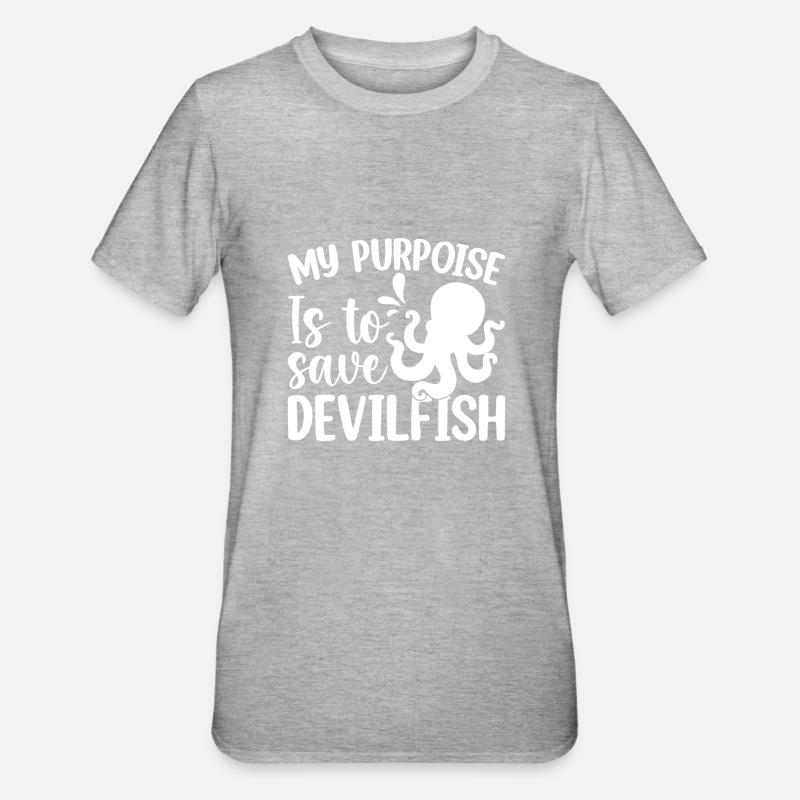 Devilfish Devilfish - Unisex Polycotton T-Shirt - heather grey