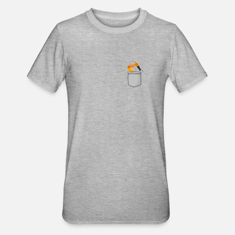 Robot Robotics Engineer Pocket - Unisex Polycotton T-Shirt - Grau meliert