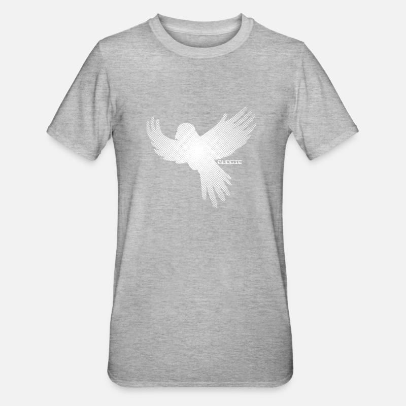 Budgerigar disant perruches - T-shirt polycoton Unisexe - gris chiné