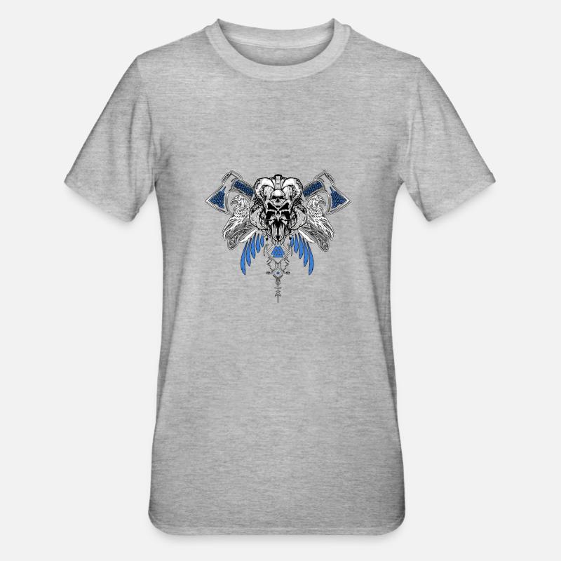 Celtic Vikinger Vegvisir compas Vikings - T-shirt polycoton Unisexe - gris chiné