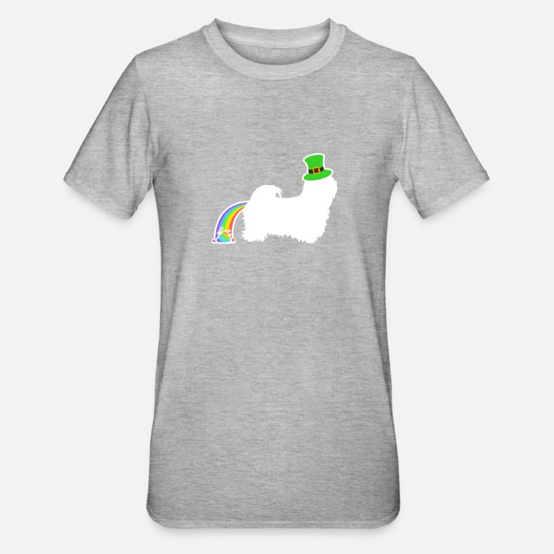 Chien de Saint-Patrick - Lhassa APSO - T-shirt polycoton Unisexe - gris chiné