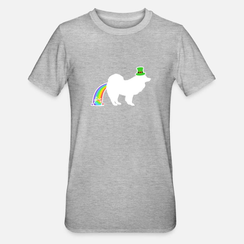 Le chien de Saint-Patrick - Samoyède - T-shirt polycoton Unisexe - gris chiné