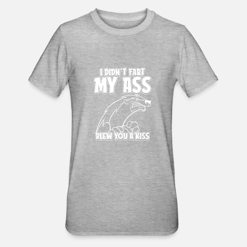 Honey Badger Ratel - T-shirt polycoton Unisexe - gris chiné