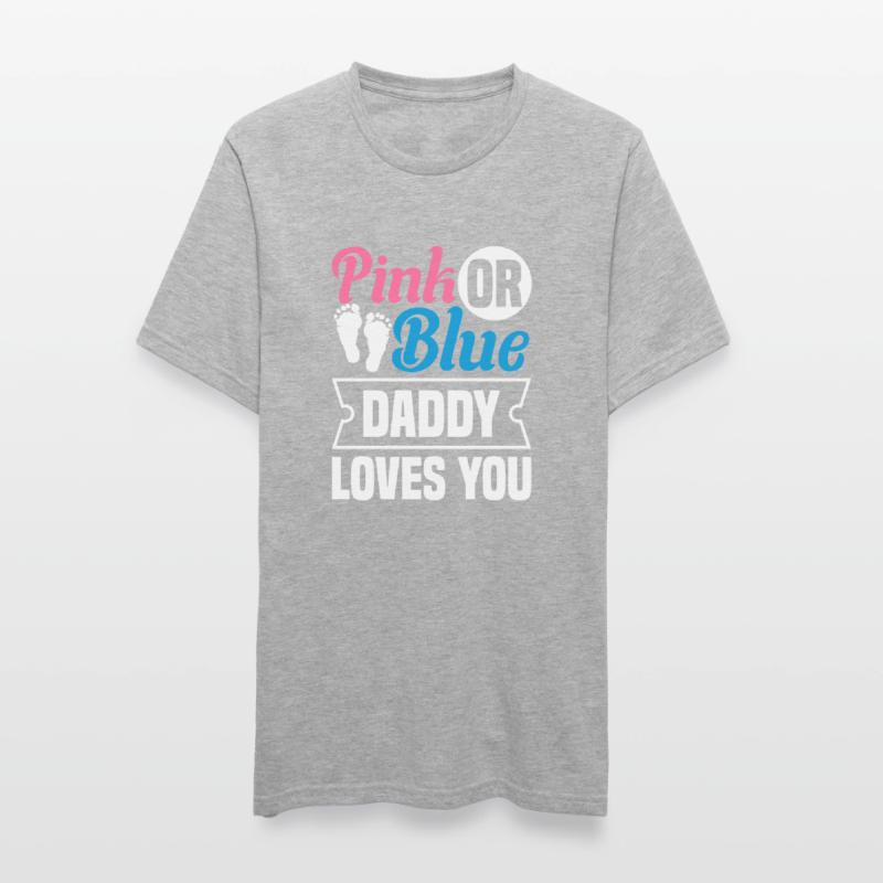 Pink Oder Blue Daddy Liebt Dich Unisex Polycotton T-Shirt
