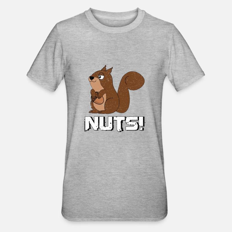 Süßes hungriges Eichhörnchen - Unisex Polycotton T-Shirt - Grau meliert