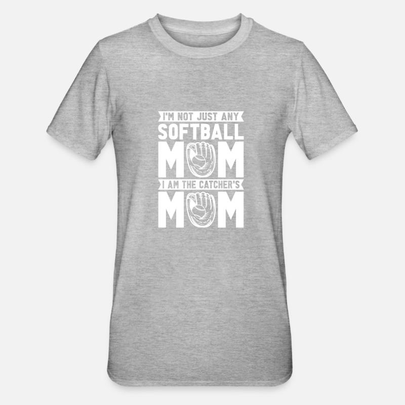 Maman softball - T-shirt polycoton Unisexe - gris chiné