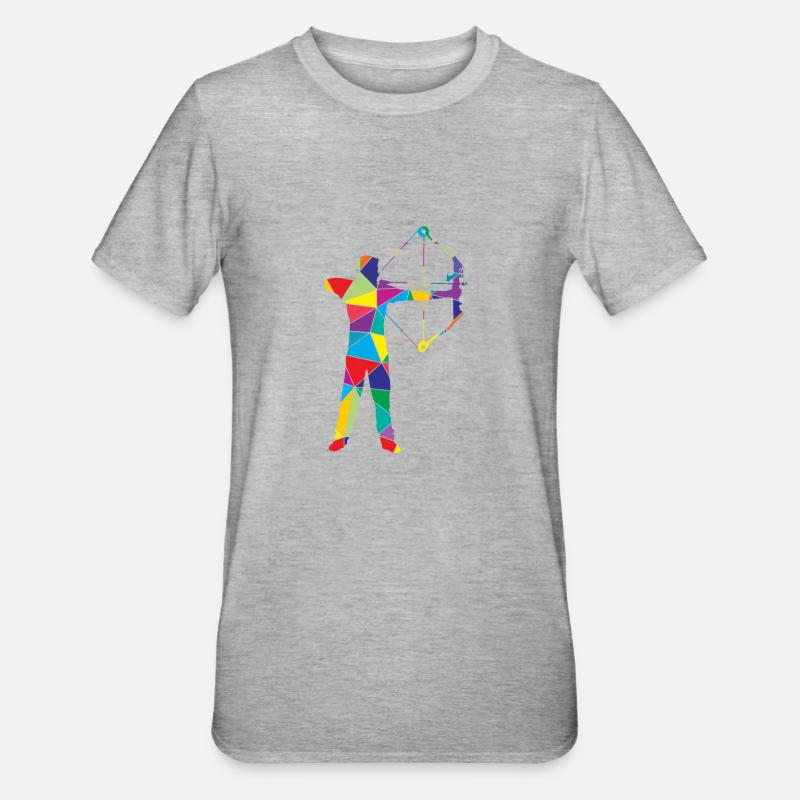 Low Poly Bowhunter Poly Bowhunting - T-shirt polycoton Unisexe - gris chiné