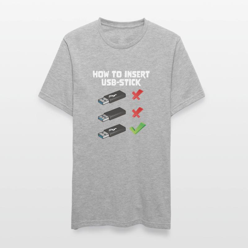 How To Insert USB Stick Funny Programmer Meme Unisex Polycotton T-Shirt