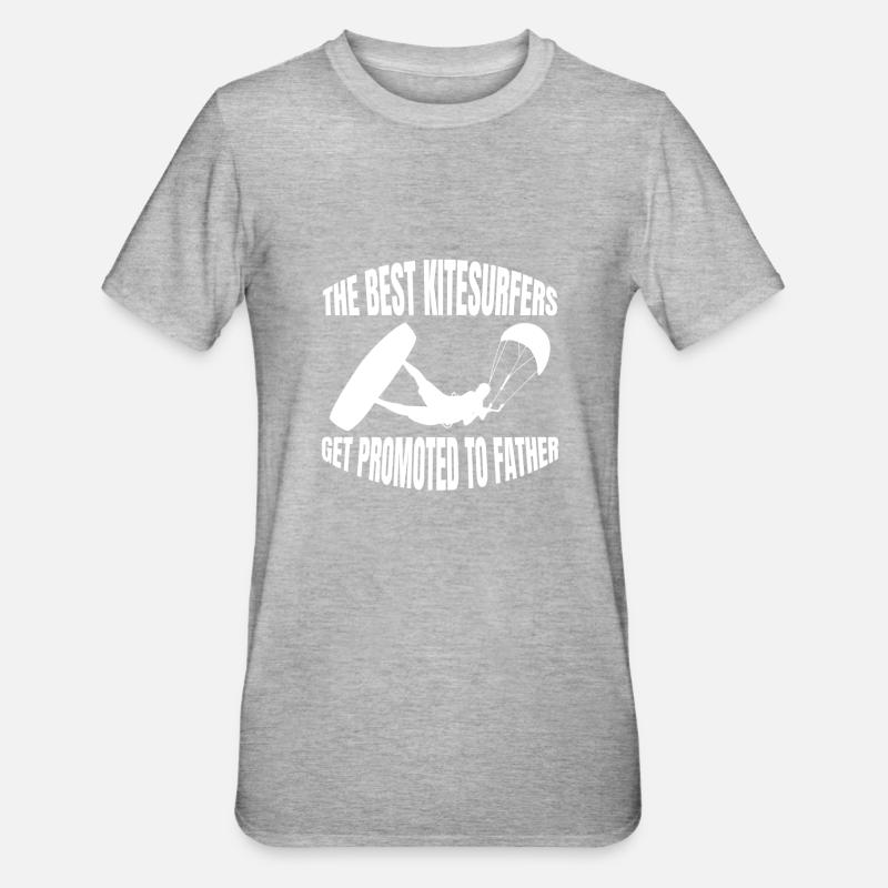 Kitesurfer Windsurf Windsurfer Kitesurf - T-shirt polycoton Unisexe - gris chiné
