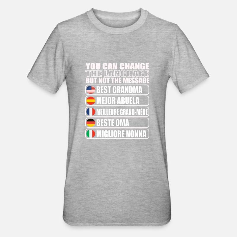 Oma Großmutter Geschenkidee - Unisex Polycotton T-Shirt - Grau meliert