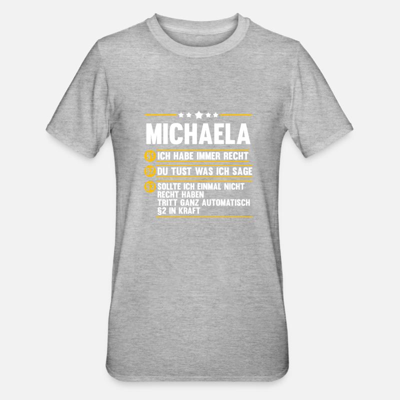 Michaela - Unisex Polycotton T-Shirt - Grau meliert