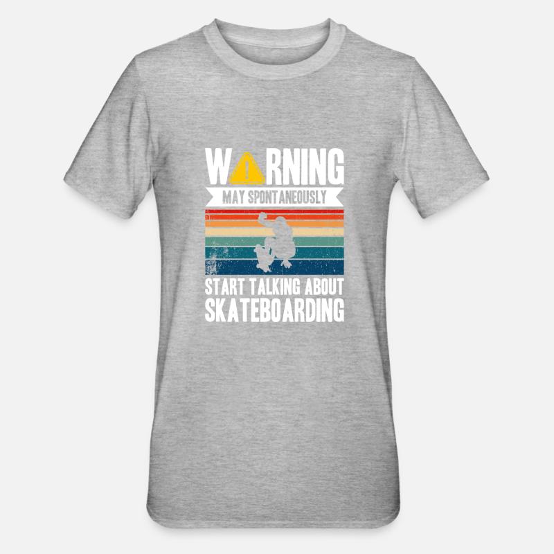Start Talking About Skateboarding - Unisex Polycotton T-Shirt - Grau meliert