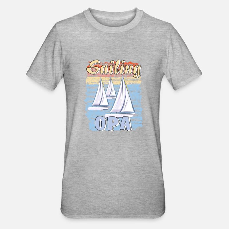 BOOTE SAILING OPA - Unisex Polycotton T-Shirt - Grau meliert