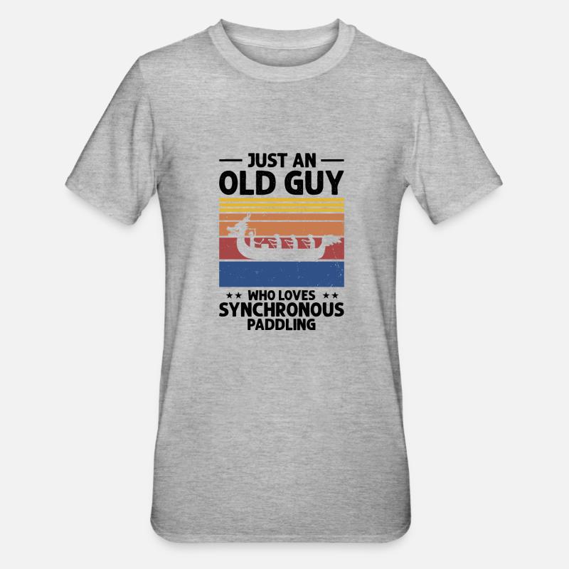Drachenboot Crew und Drachenbootfahren - Unisex Polycotton T-Shirt - Grau meliert