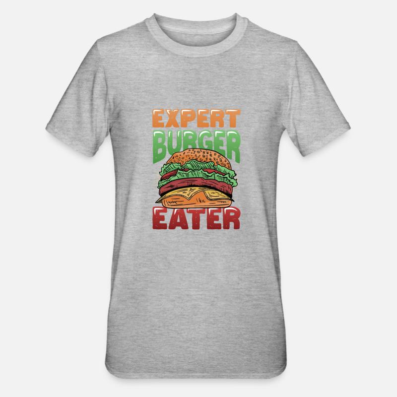 Expert Burger Eater Cheeseburger - T-shirt polycoton Unisexe - gris chiné