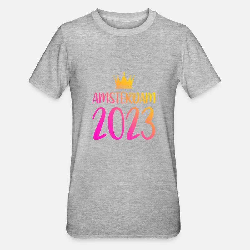 Amsterdam 2023 - T-shirt polycoton Unisexe - gris chiné