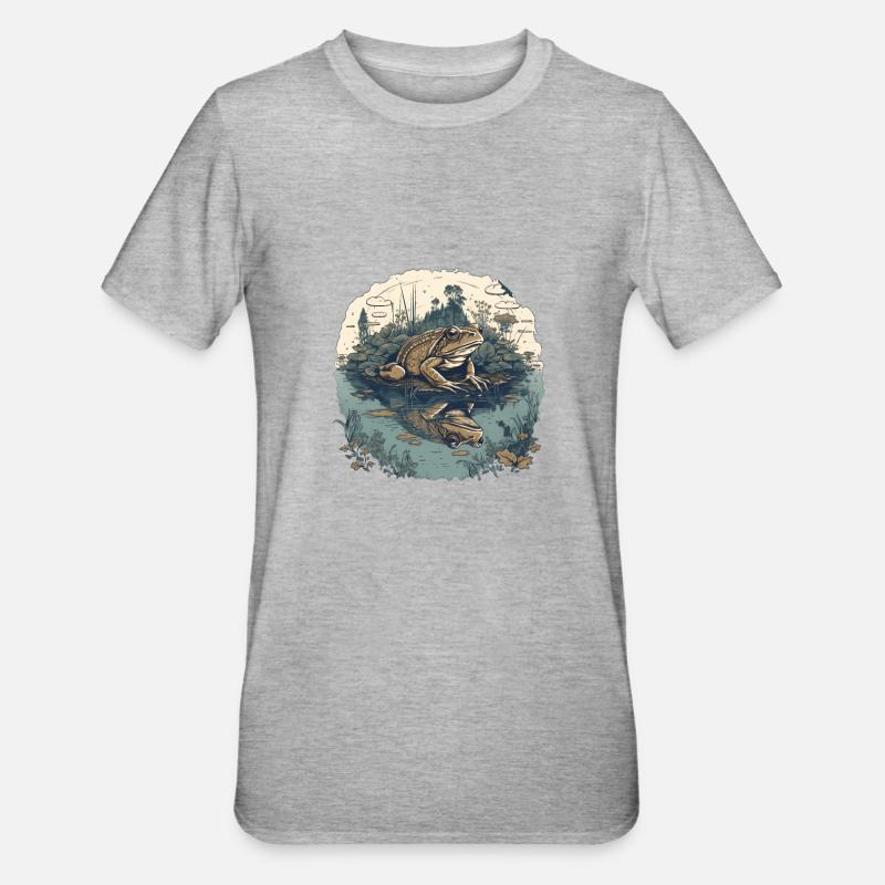 Crapaud à l’étang - T-shirt polycoton Unisexe - gris chiné