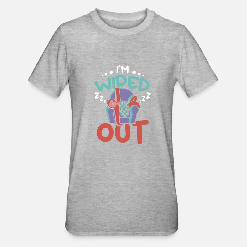 Je suis anéanti Sleeping Sloth - T-shirt polycoton Unisexe - gris chiné