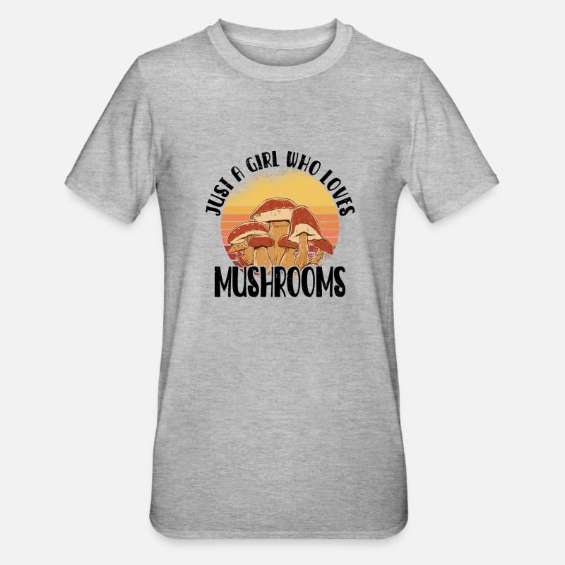 Cueilleur de champignons Chasseurs de champignons Amateurs de champignons Champignons Ferme de champignons - T-shirt polycoton Unisexe - gris chiné