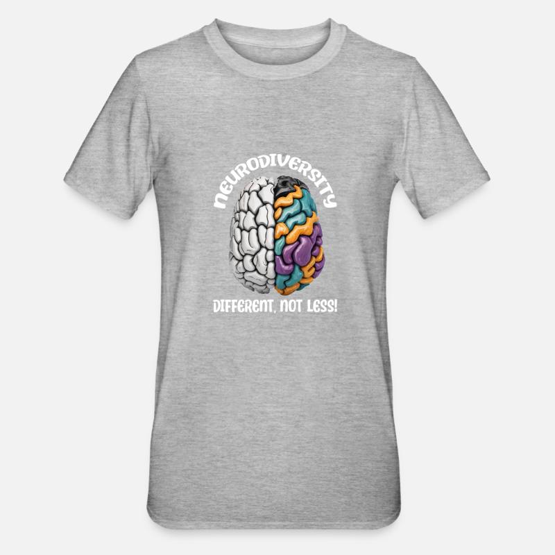 "Different, Not Less" Neurodiversity - Unisex Polycotton T-Shirt - heather grey