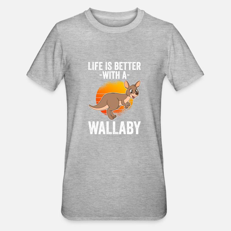 Wallaby Better Than Therapy - Unisex Polycotton T-Shirt - Grau meliert