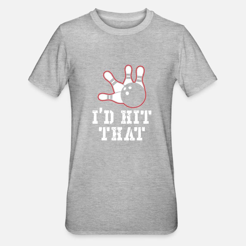 J’avais frappé ce design de bowling - T-shirt polycoton Unisexe - gris chiné