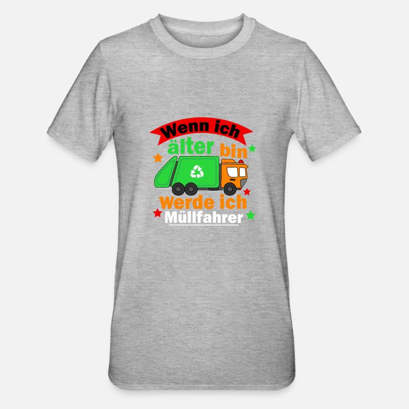 Nachwuchs Müllmann Müllabfuhr - Unisex Polycotton T-Shirt - Grau meliert