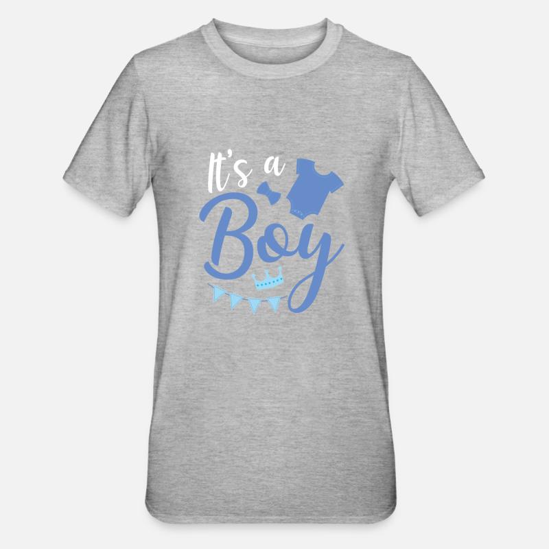 Es Ist Ein Junge - Unisex Polycotton T-Shirt - Grau meliert