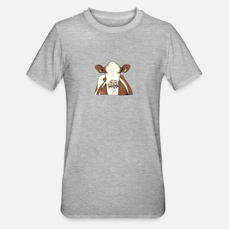 Fleckvieh Ier - T-shirt polycoton Unisexe - gris chiné