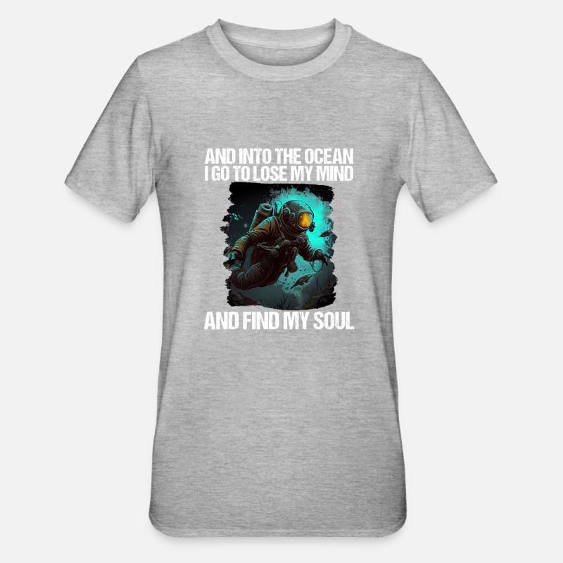 Diving Diver Diver - Unisex Polycotton T-Shirt - heather grey