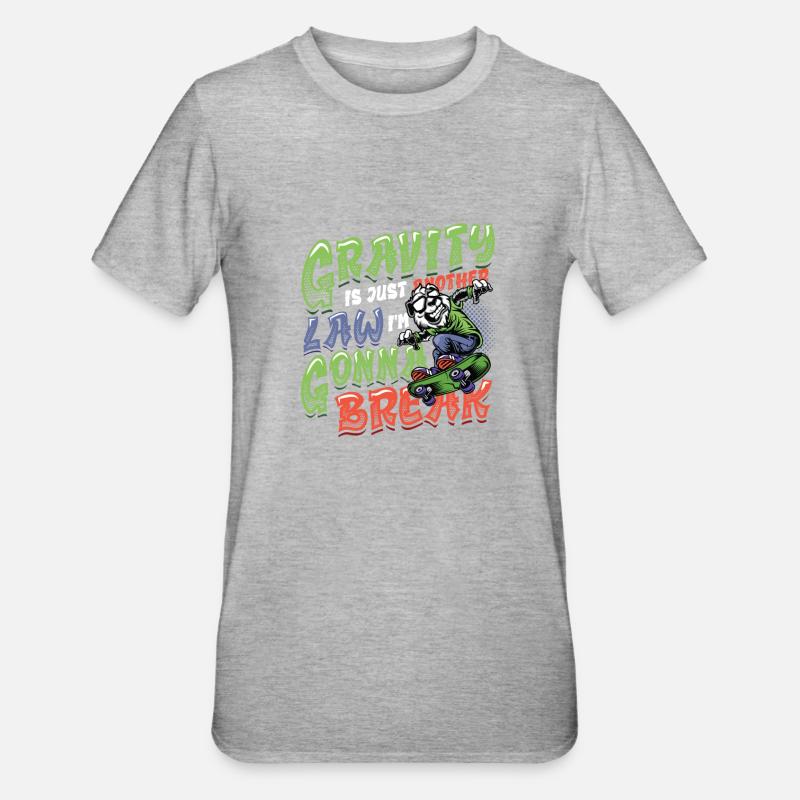 Skateboard Halfpipe, Tricks, Skateboarding - T-shirt polycoton Unisexe - gris chiné