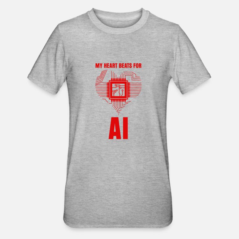 Programmeur administrateur Intelligence artificielle - T-shirt polycoton Unisexe - gris chiné