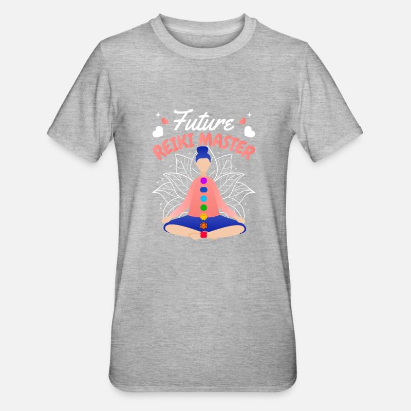 Future Reiki Master - Unisex Polycotton T-Shirt - Grau meliert