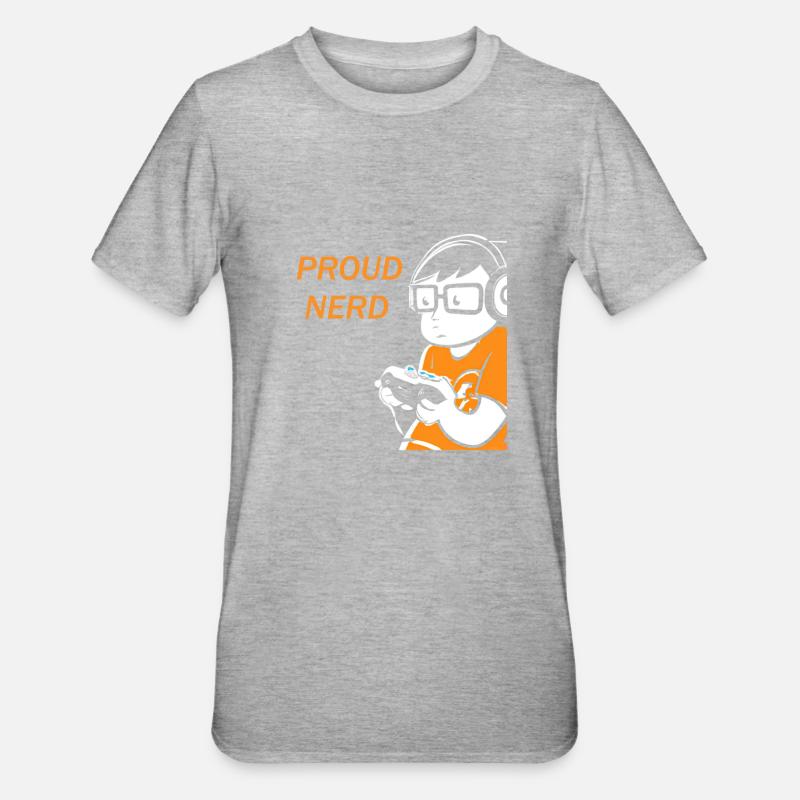 Jeu, Nerd, Nerd - T-shirt polycoton Unisexe - gris chiné