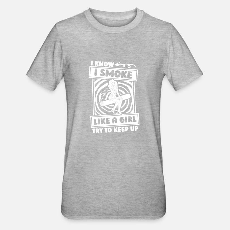 Zigarre Mädchen - Unisex Polycotton T-Shirt - Grau meliert