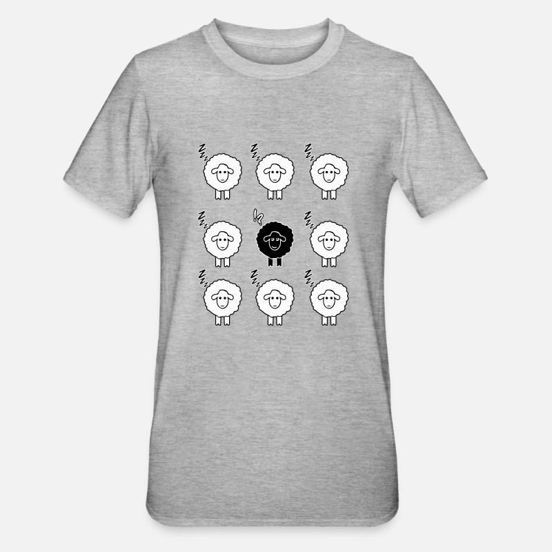 Mouton Noir - T-shirt polycoton Unisexe - gris chiné