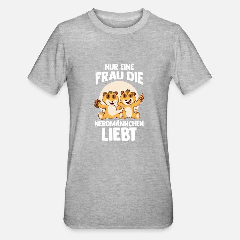 Erdmännchen Nerdmännchen - Unisex Polycotton T-Shirt - Grau meliert