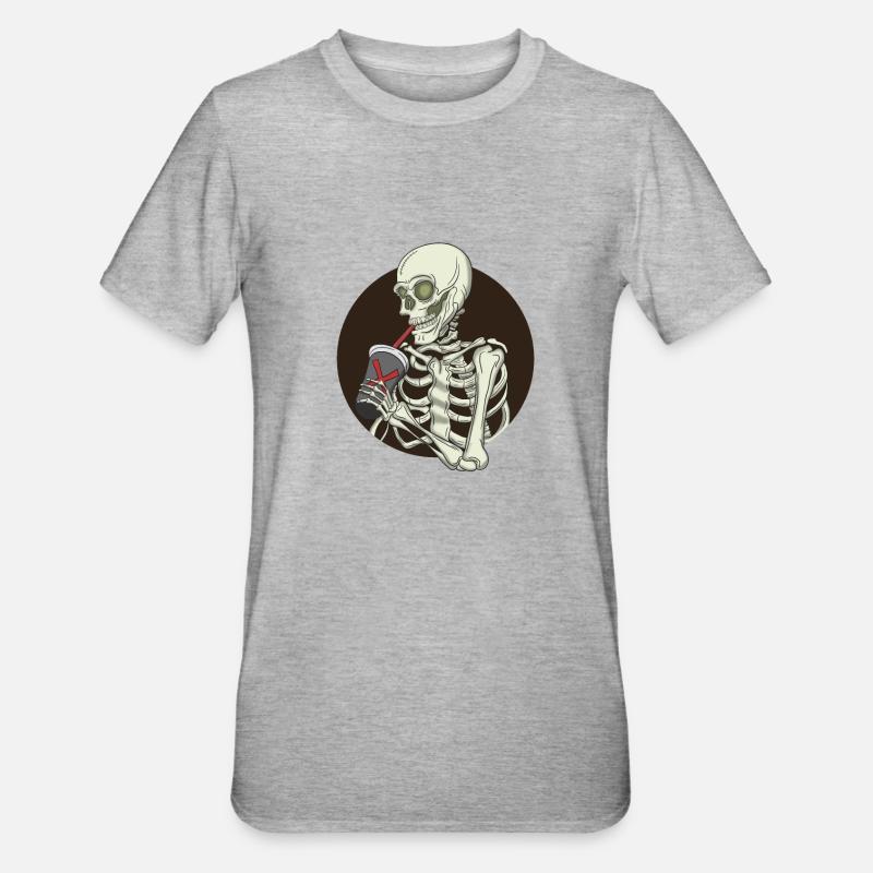 Sceleton Bubble Tea - Unisex Polycotton T-Shirt - heather grey