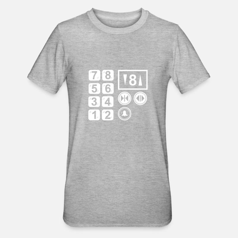 Boutons d’ascenseur - T-shirt polycoton Unisexe - gris chiné