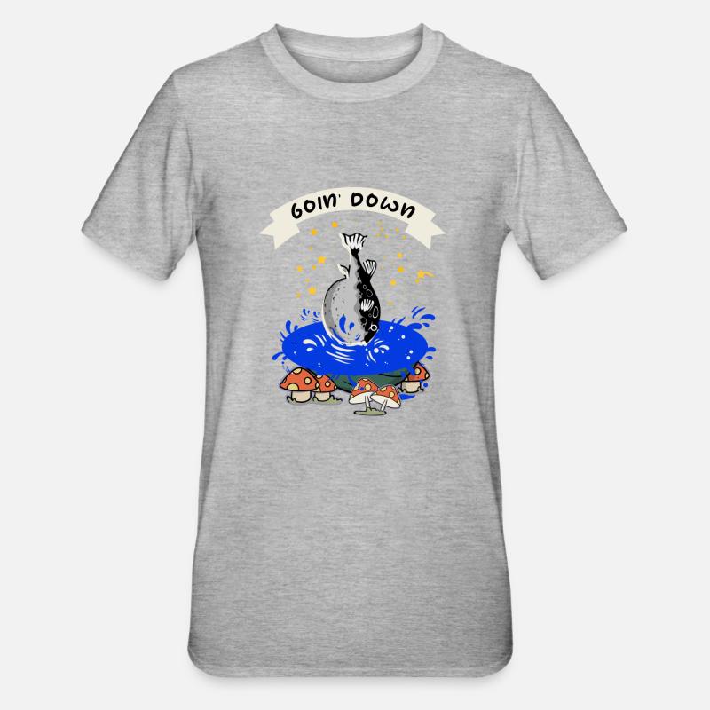 Je coule - Poisson-globe drôle - T-shirt polycoton Unisexe - gris chiné