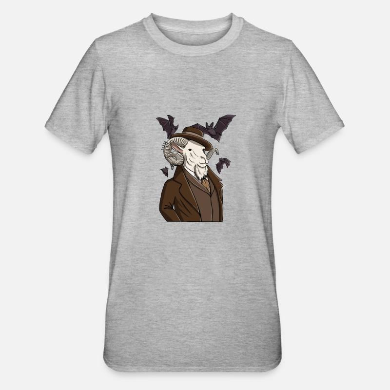 Emo Goat Gothique Graphique - T-shirt polycoton Unisexe - gris chiné