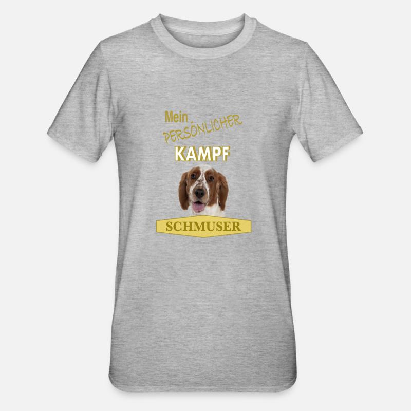 Persönlicher Kampfschmuser - Springer Spaniel - Unisex Polycotton T-Shirt - Grau meliert
