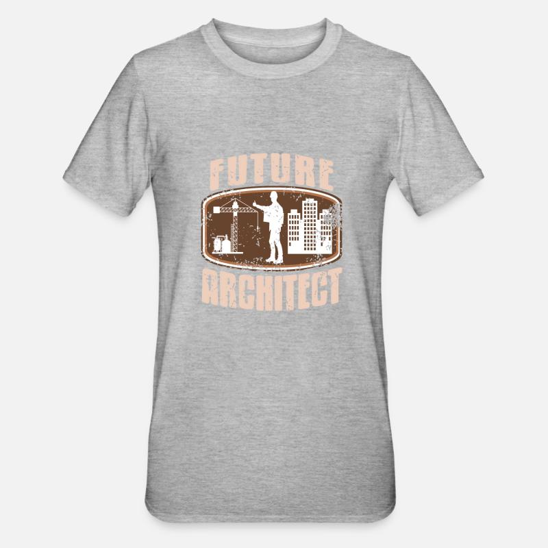 Future Architect Retro Architecture Student - Unisex Polycotton T-Shirt - Grau meliert
