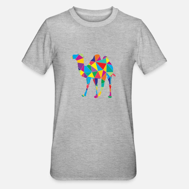Kamel Polygon Wüste Kunst - Unisex Polycotton T-Shirt - Grau meliert