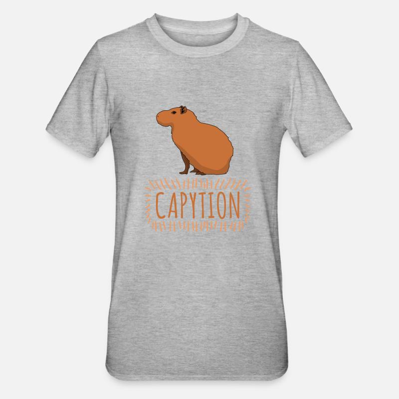 Capybara Caption Capybaras - Unisex Polycotton T-Shirt - heather grey